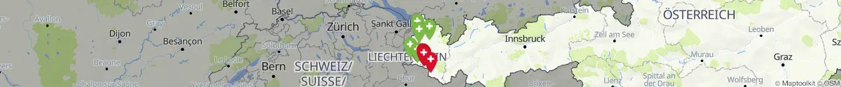 Kartenansicht für Apotheken-Notdienste in der Nähe von Tschagguns (Bludenz, Vorarlberg)